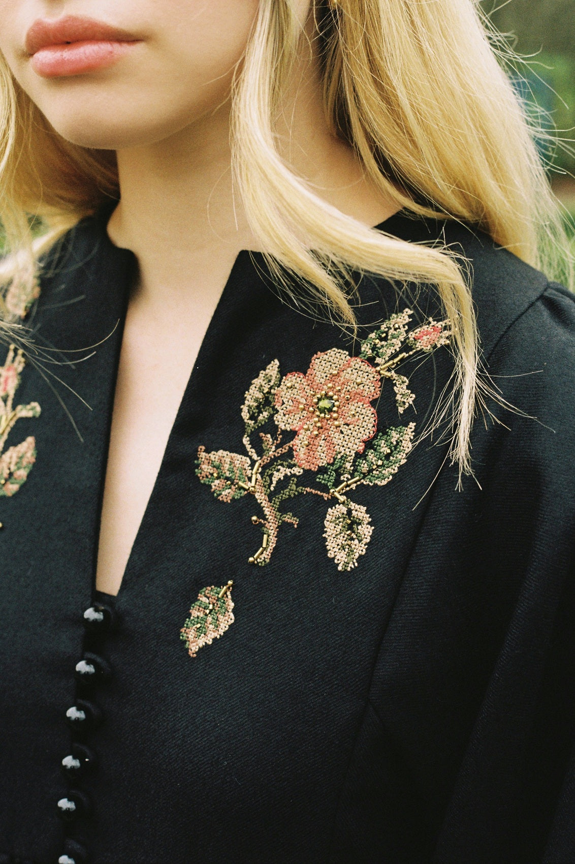 Hand and Lock - Bespoke Machine Embroidery and Hand Beading - Isabel Bay 