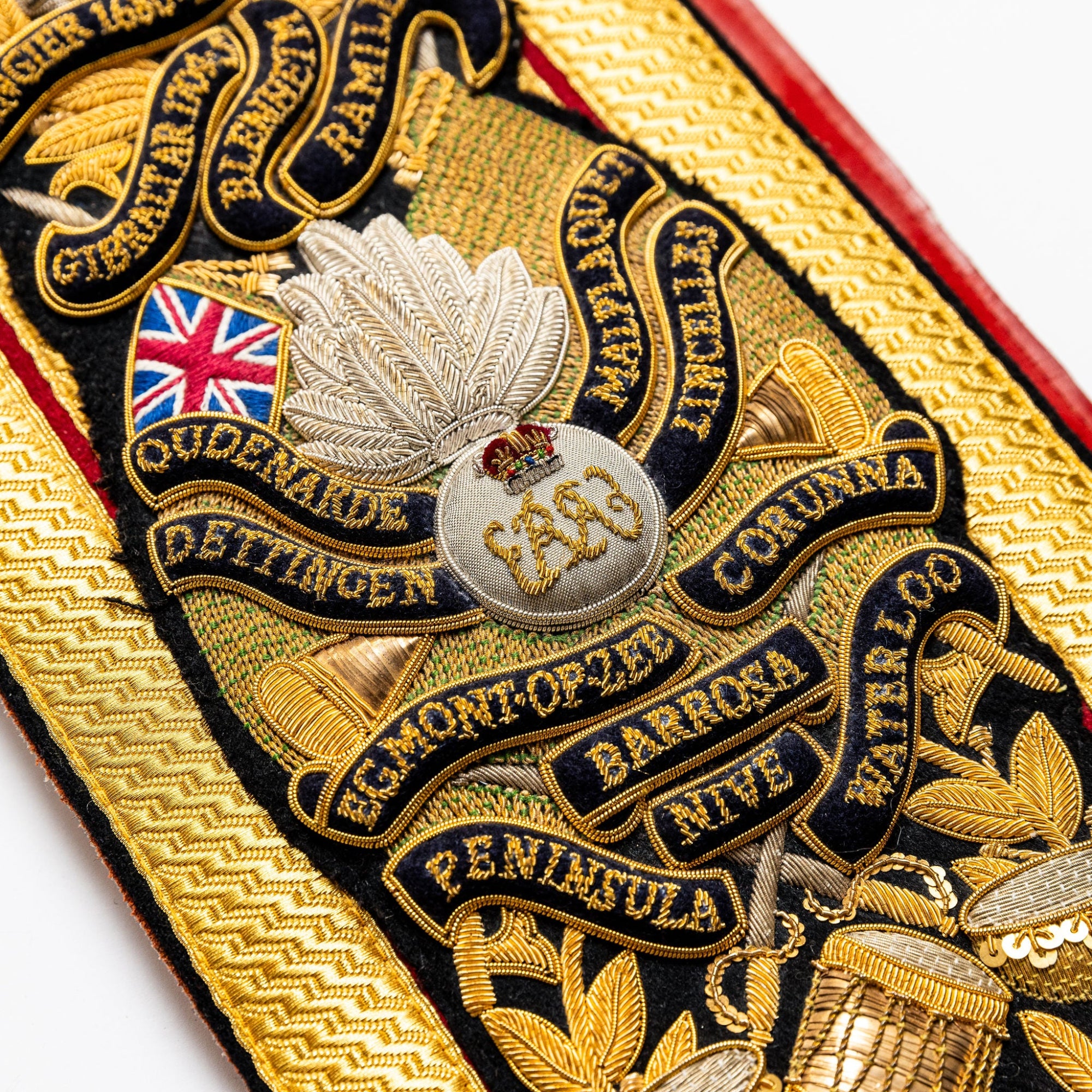 Hand & Lock Hand Embroidered Goldwork Drum Sash