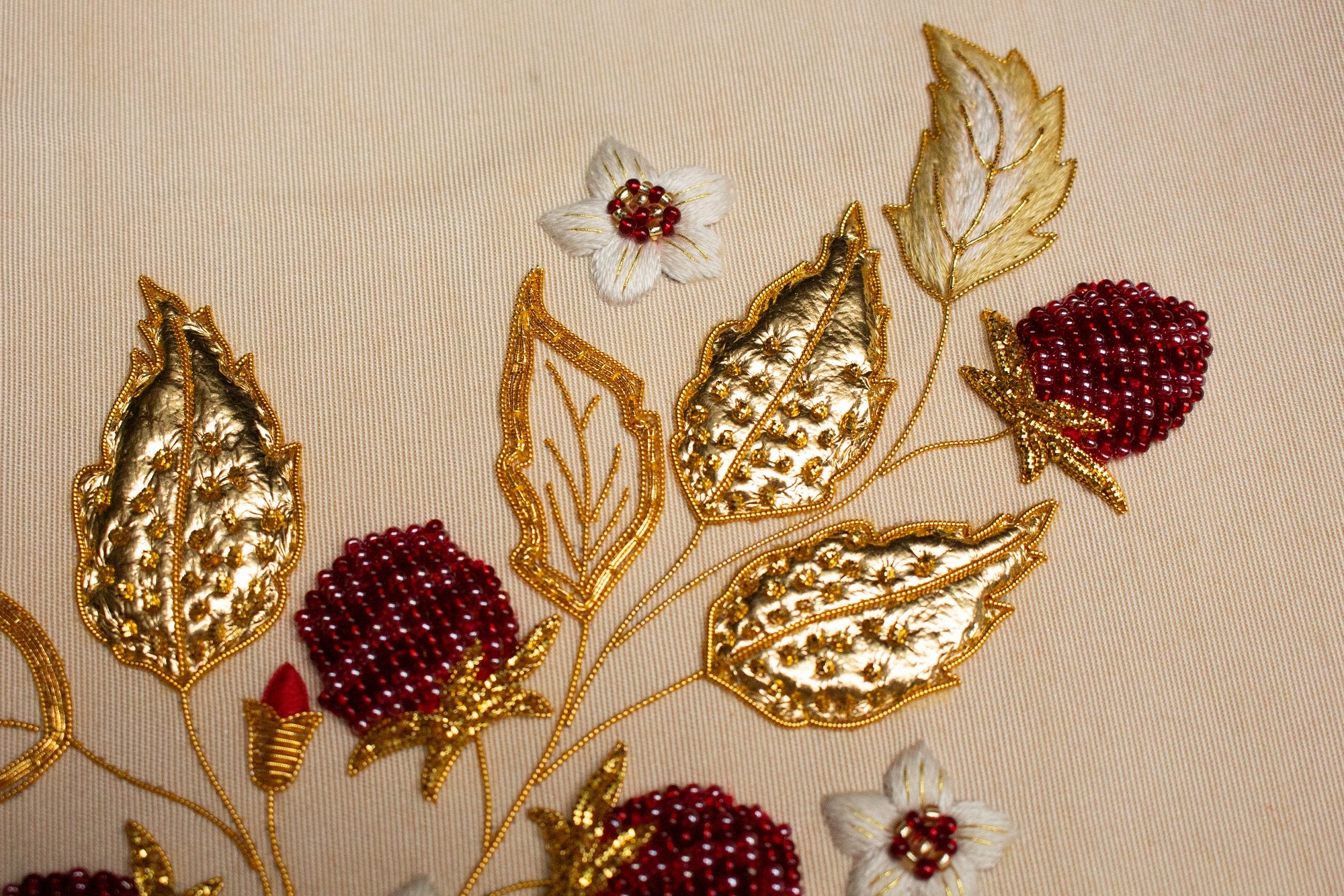 Hand and Lock School Hand Embroidery Course - Beaded and Goldwork Berries 