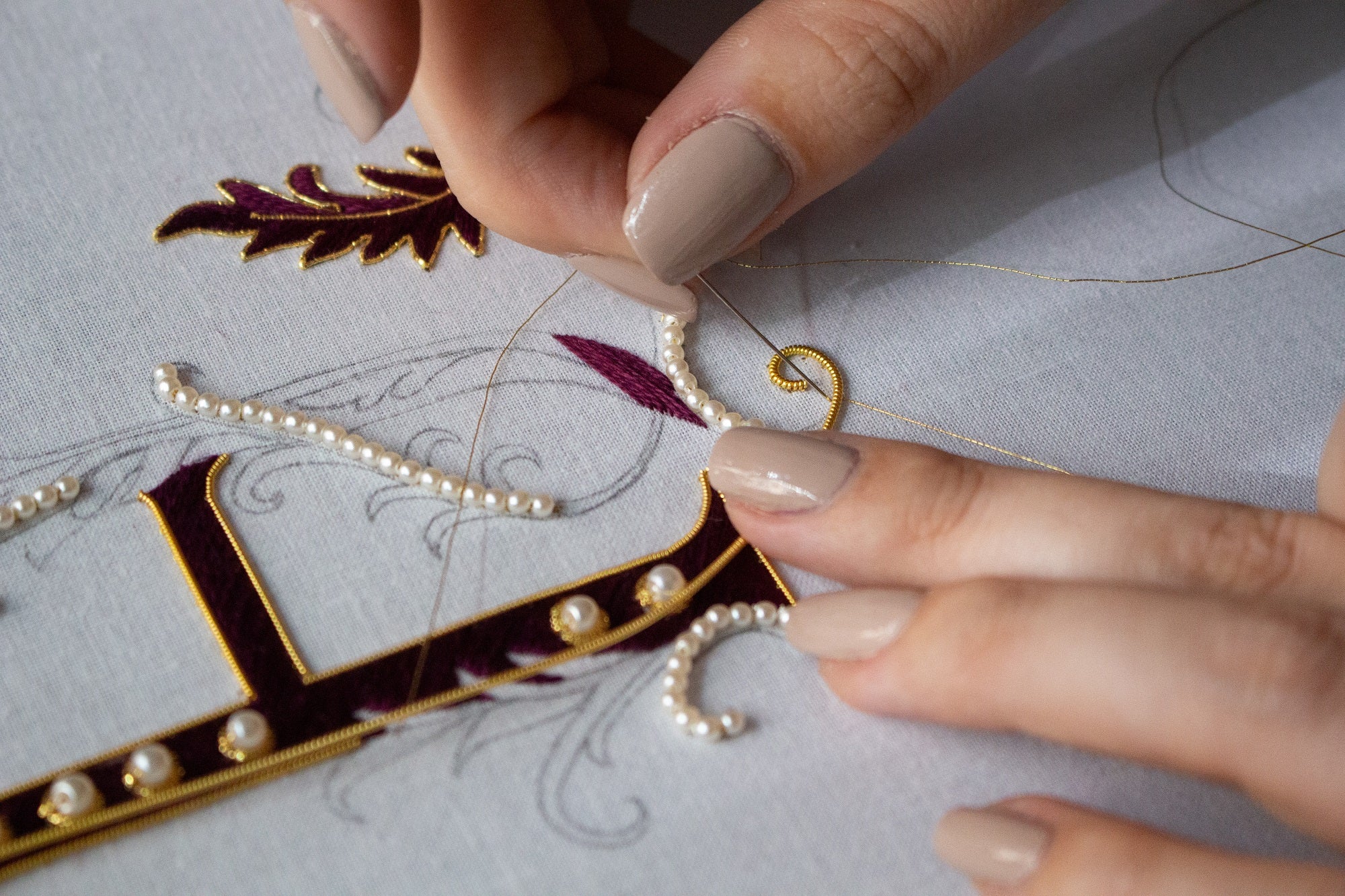 Hand and Lock School Hand Embroidery Course - Contemporary Monogramming 