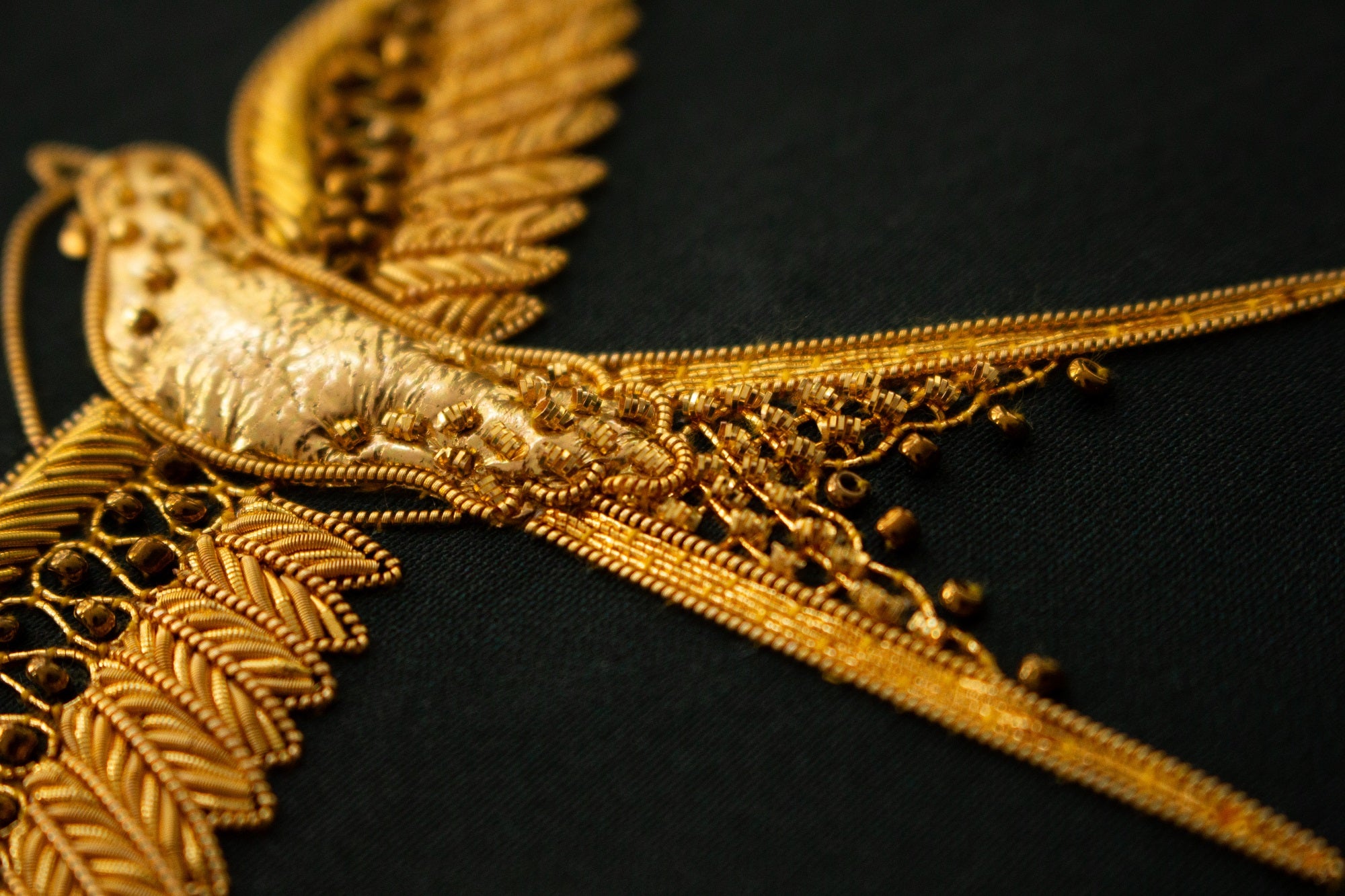 Hand and Lock School Hand Embroidery Course - Goldwork Swallow 