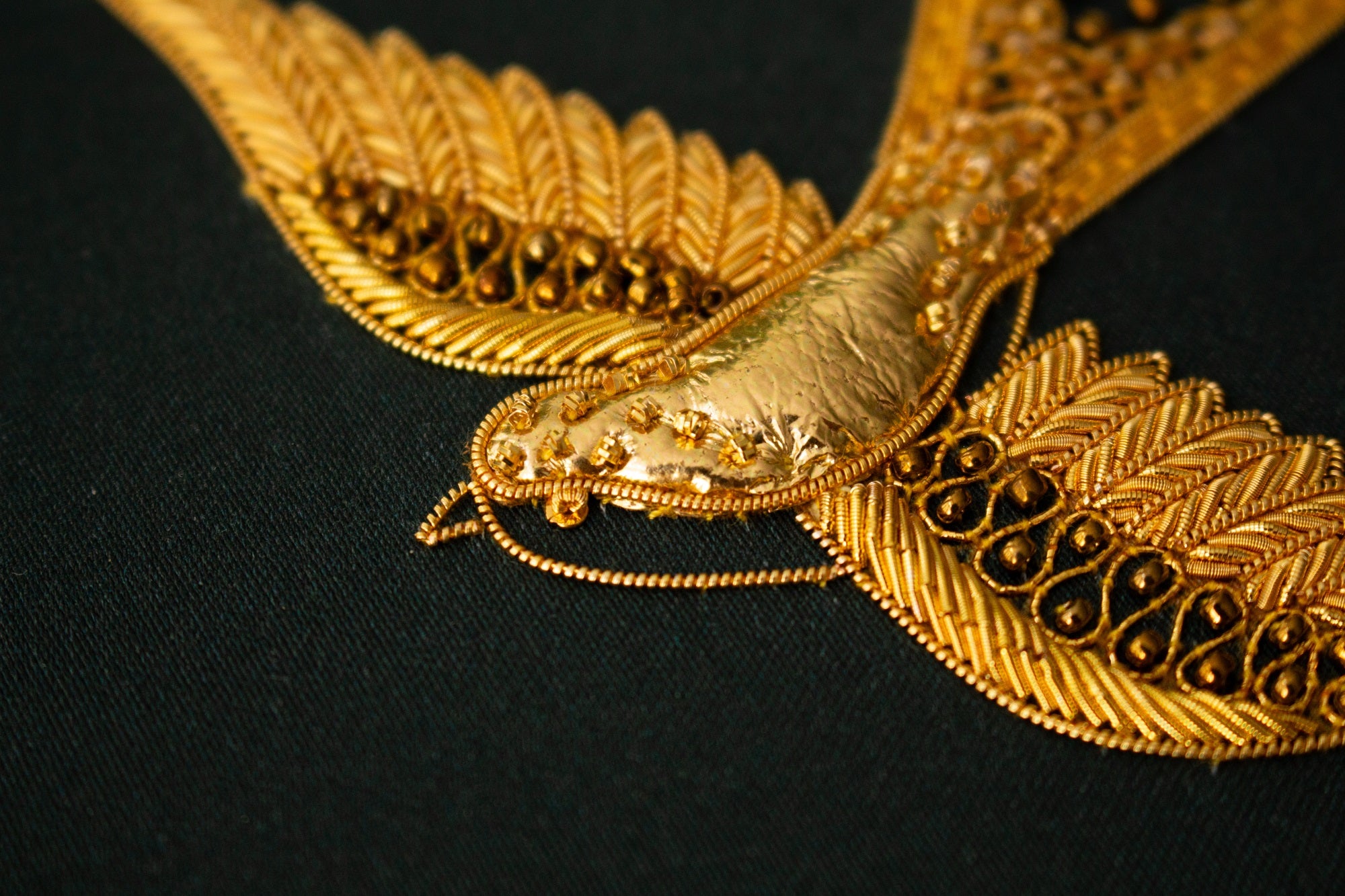 Hand and Lock School Hand Embroidery Course - Goldwork Swallow 