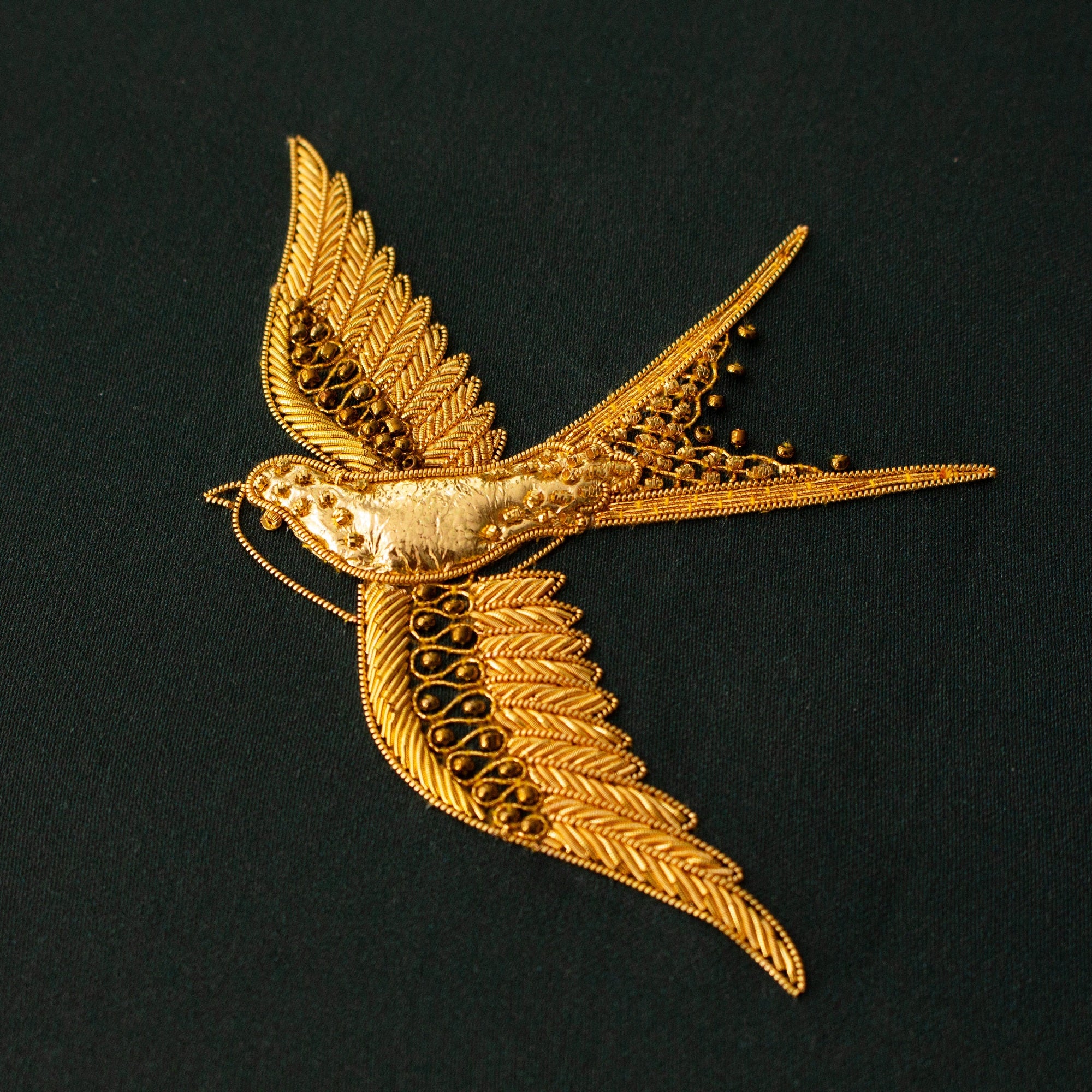 Hand and Lock School Hand Embroidery Course - Goldwork Swallow 