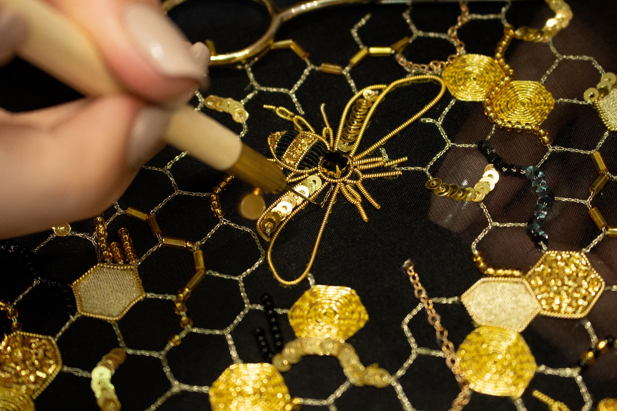 Hand and Lock School Hand Embroidery Course - Goldwork and Tambour Beehive 