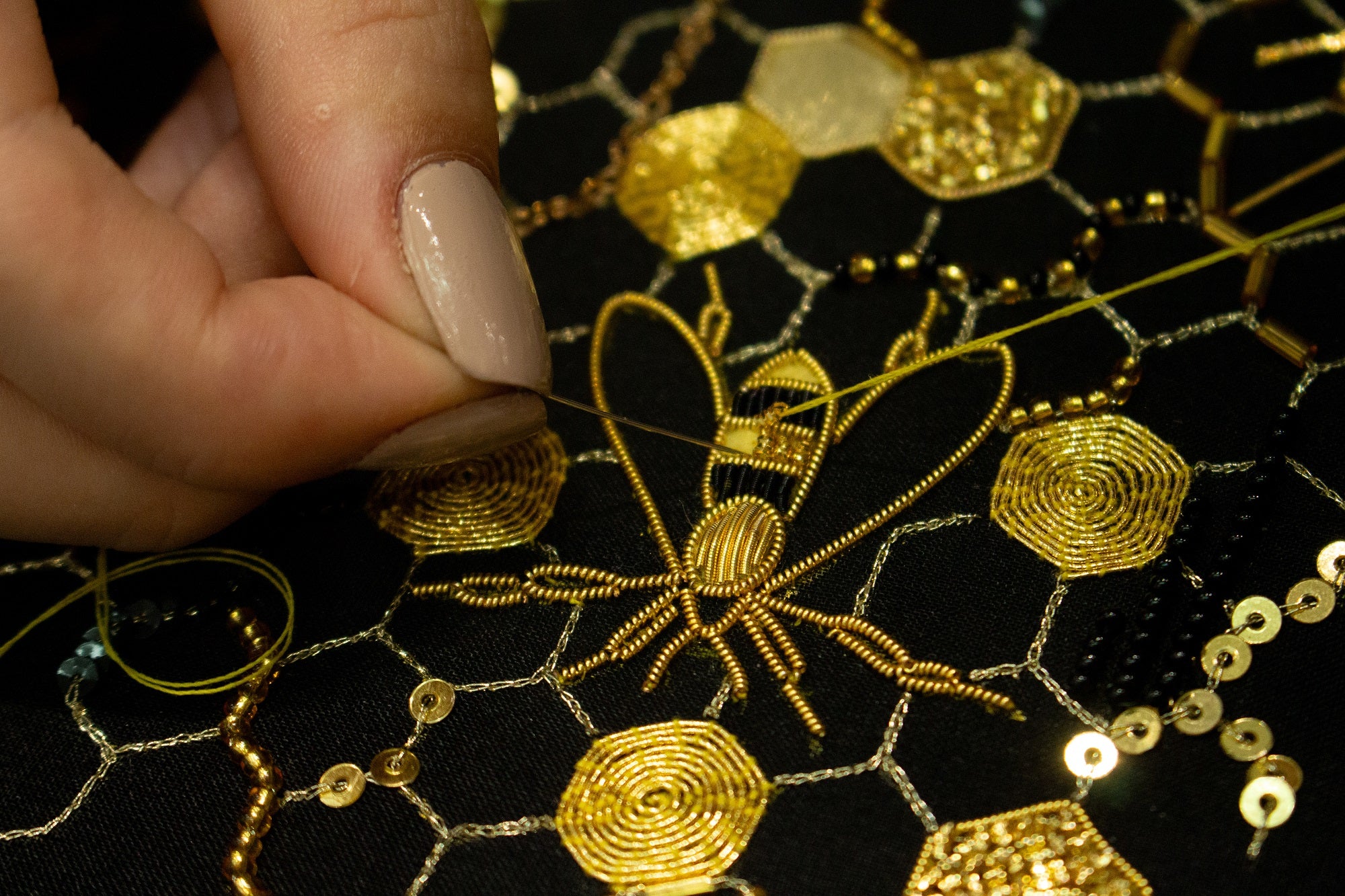 Hand and Lock School Hand Embroidery Course - Goldwork and Tambour Beehive 