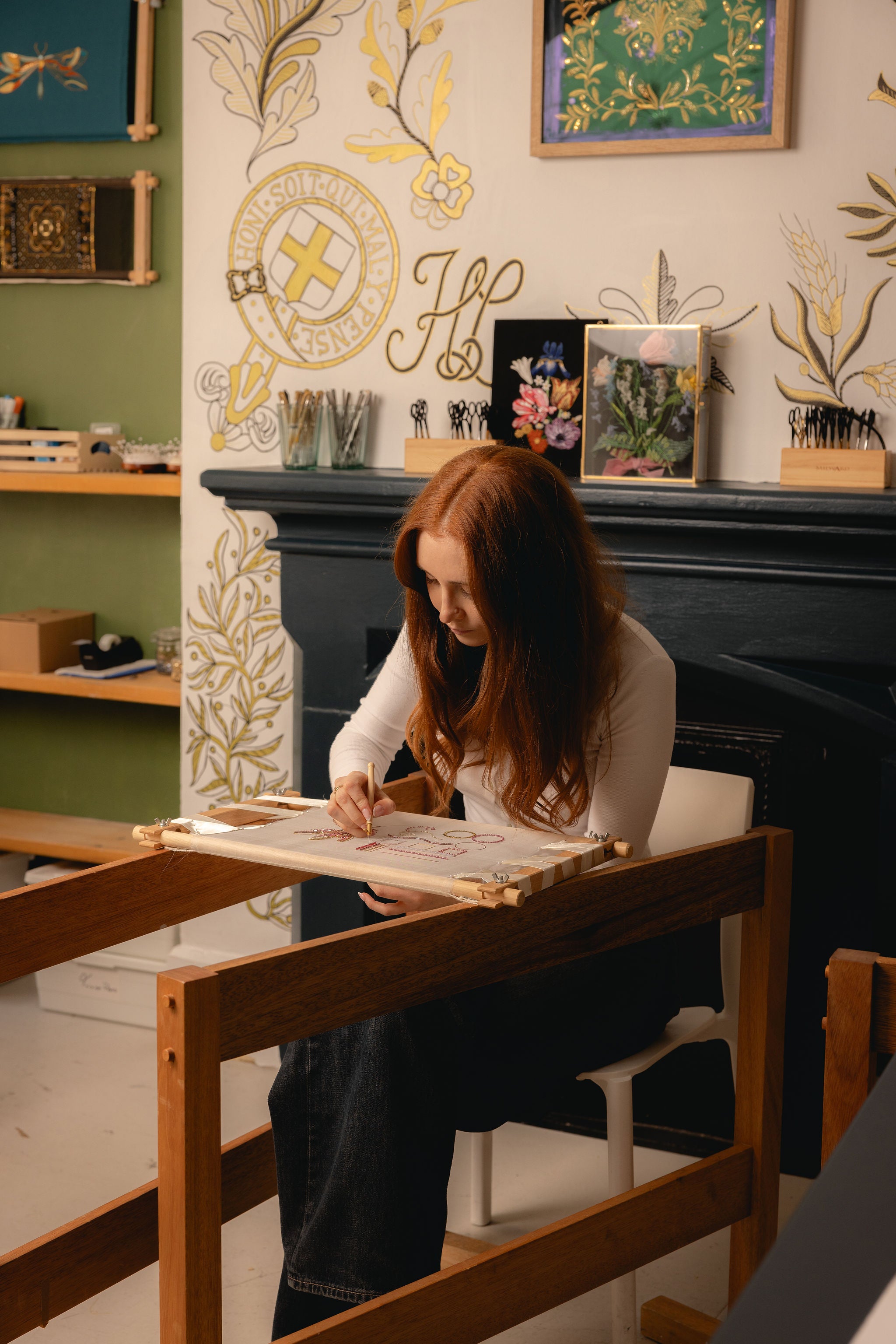 Hand and Lock School Tutor - Daisy White - Tambour Embroidery