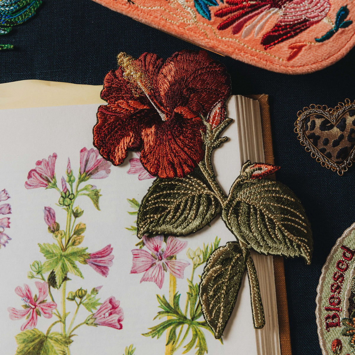 Hibiscus Flower Embroidered Patch 