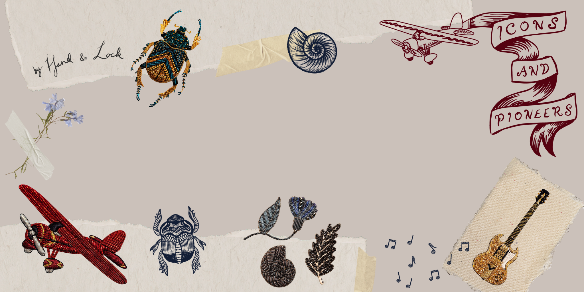 Icons and Pioneers Goldwork Embroidery Kit Collection Banner