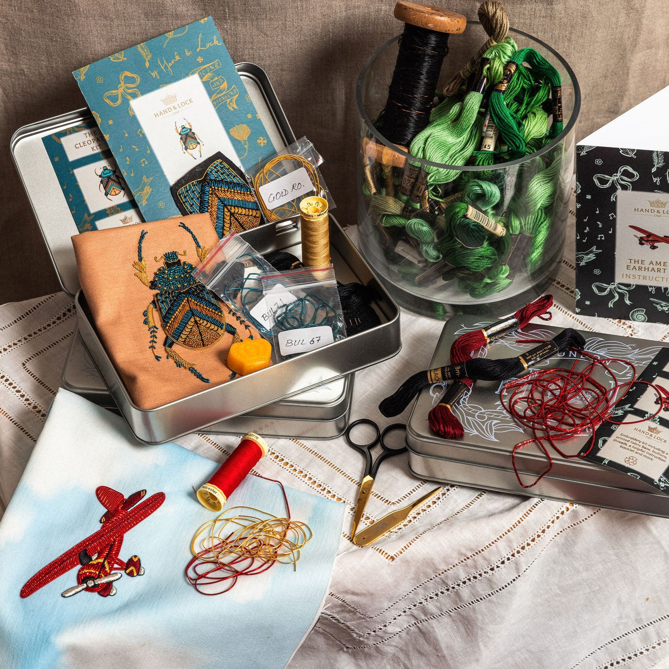 Icons and Pioneers goldwork embroidery kits 