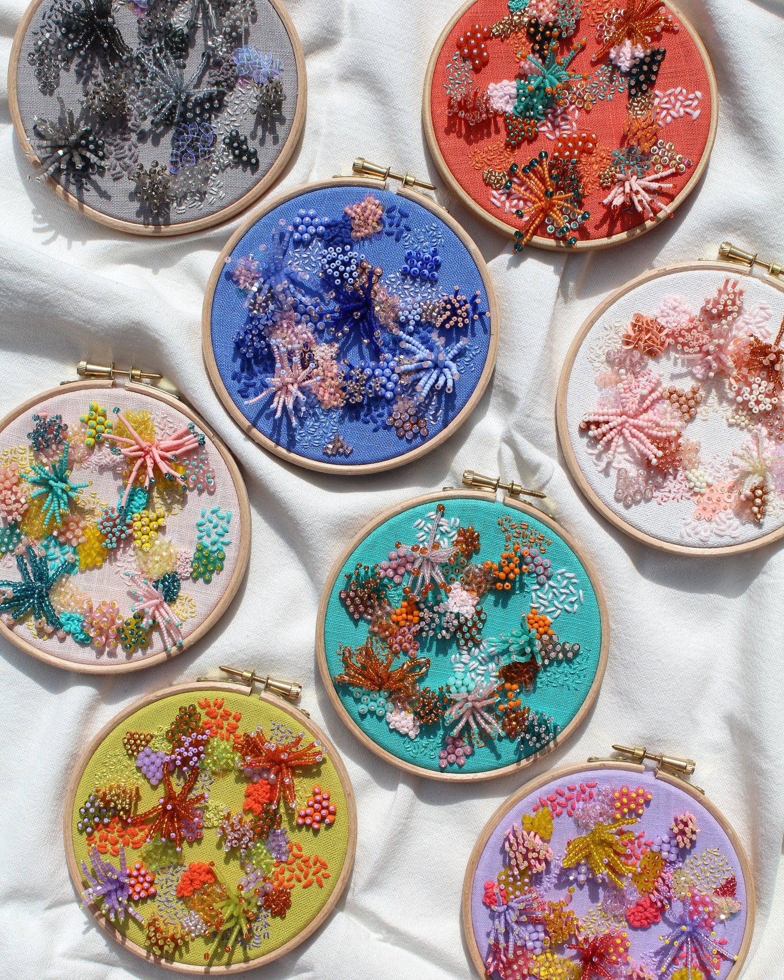 Imogen Melissa Guest Tutor hand embroidery course '3D Beaded Coral Reefs'