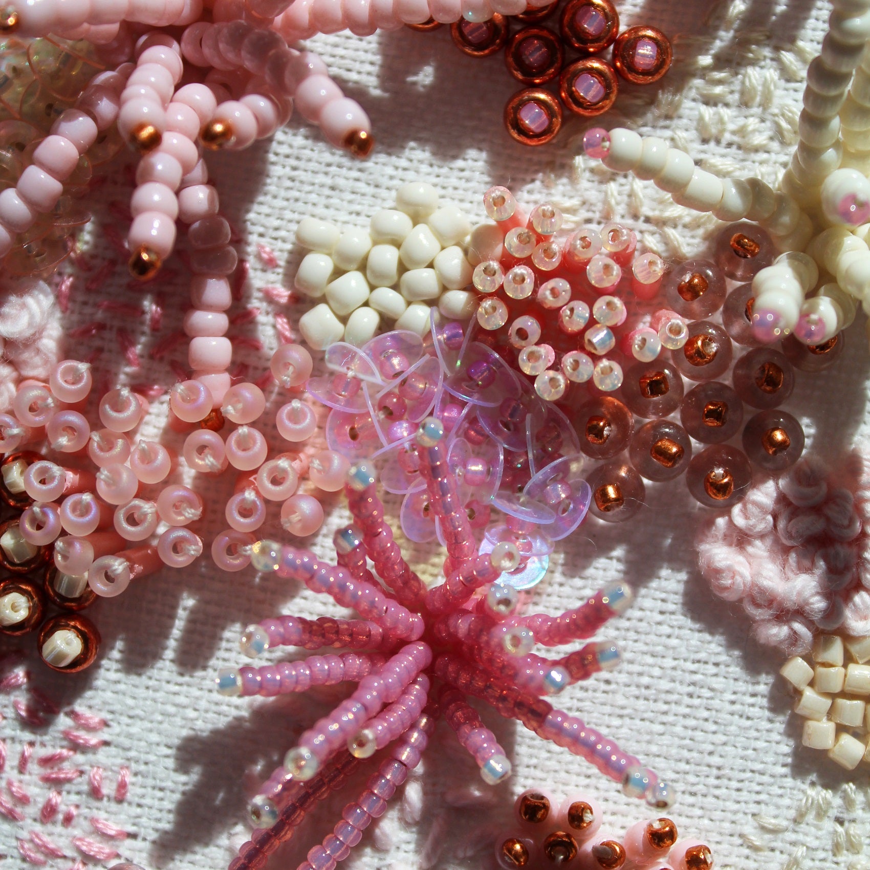 Imogen Melissa Guest Tutor hand embroidery course '3D Beaded Coral Reefs'