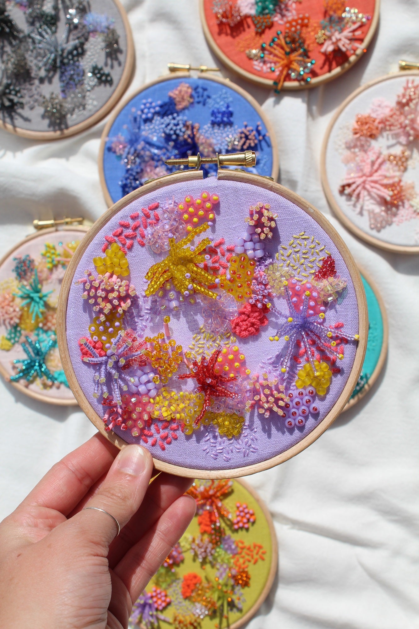 Imogen Melissa Guest Tutor hand embroidery course '3D Beaded Coral Reefs'