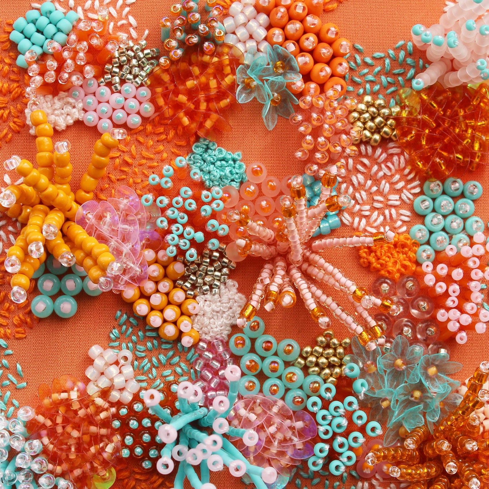 Imogen Melissa Guest Tutor hand embroidery course '3D Beaded Coral Reefs'