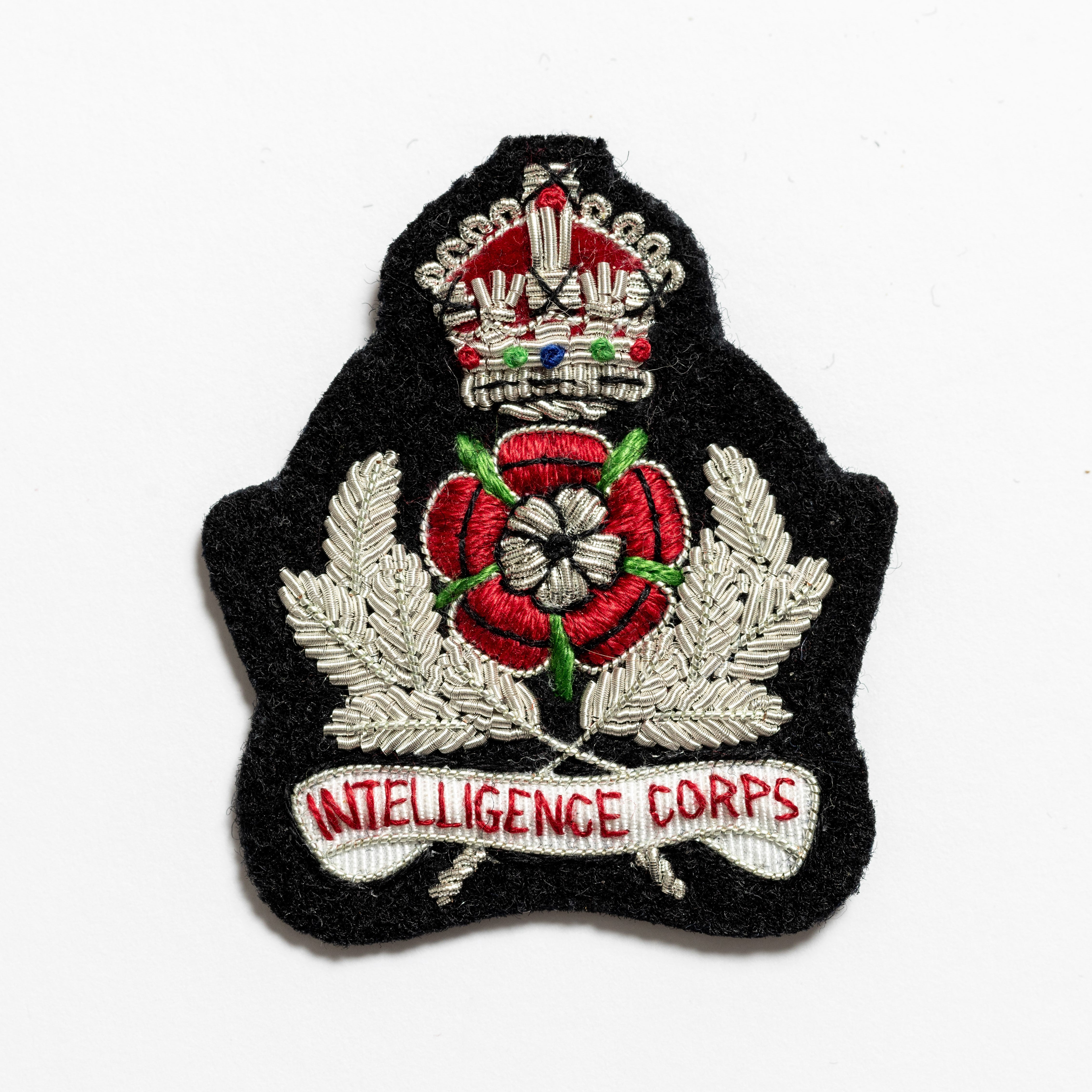 Intelligence Corps Beret Badge - Black/ Kings Crown