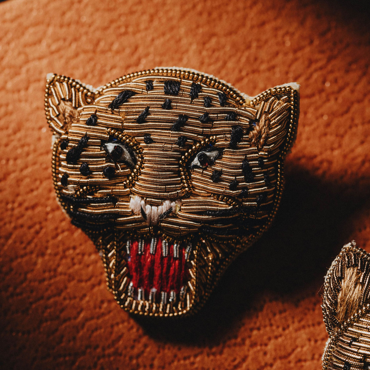 Jaguar Hand Embroidered Brooch 