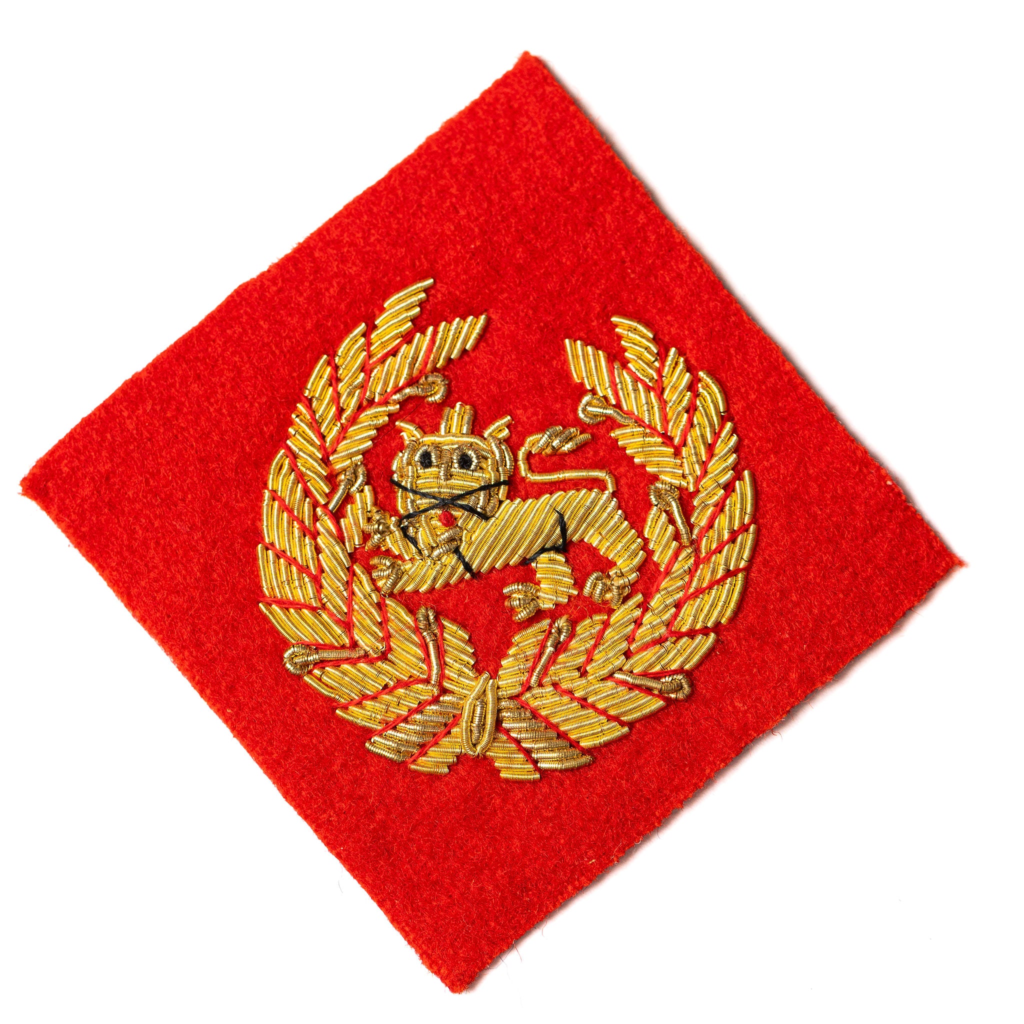 Kings Own Border Regiment Beret Bade on Scarlet Diamond Shape