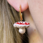 Lemon Pepper Studio Guest Tutor Hand Embroidery Course 'Fly Agaric Earrings'