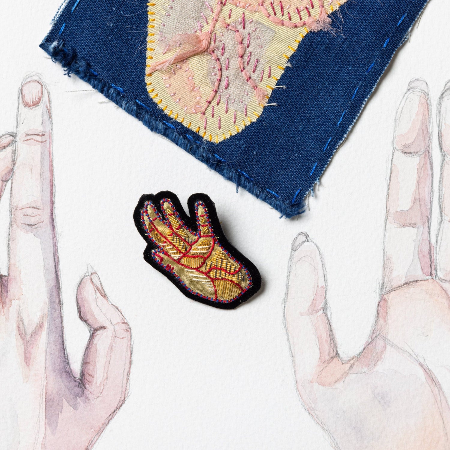 Hand Palm Brooch (14698525229434)
