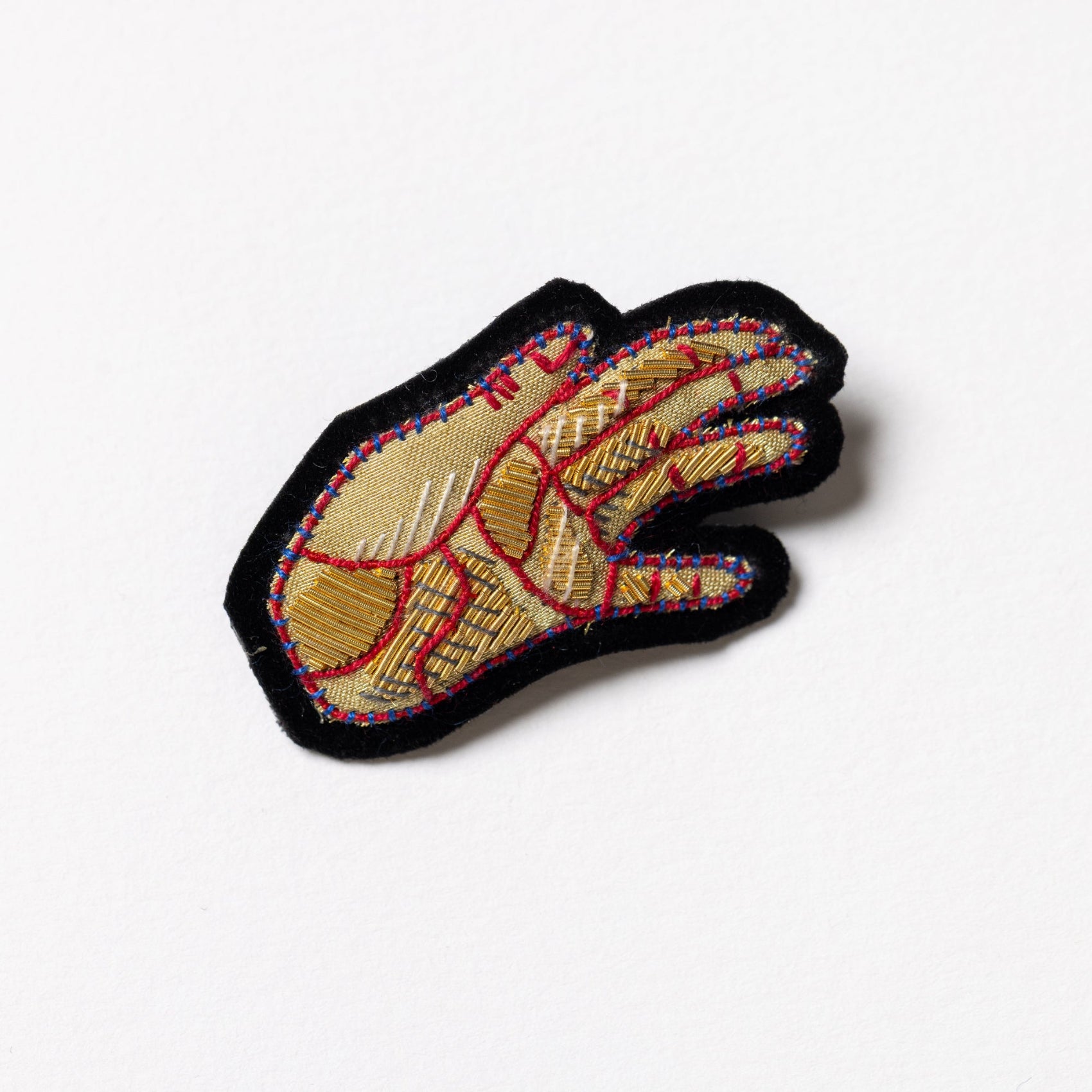 Hand Palm Goldwork Brooch