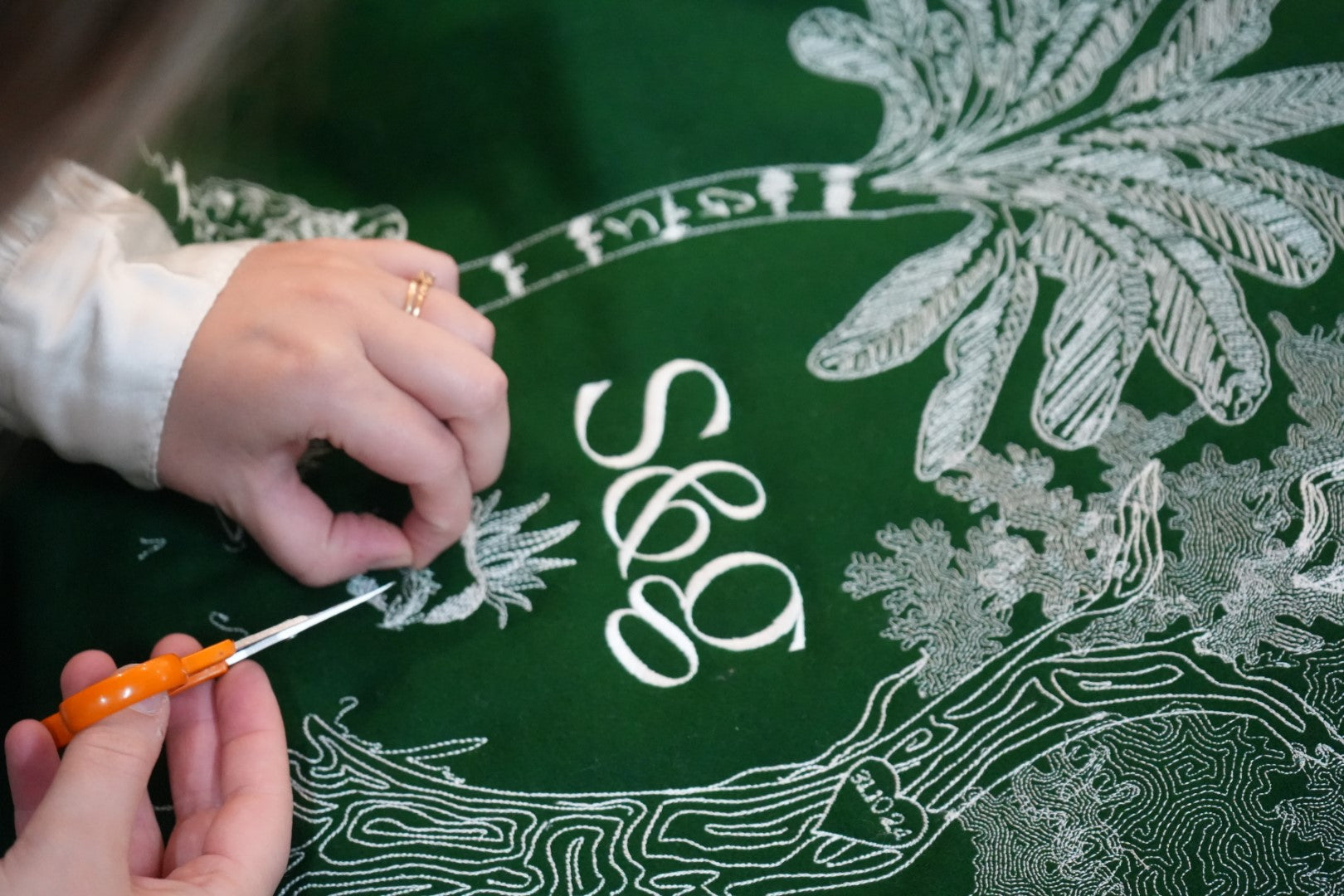 Machine Embroidered Large Scale Monogramming and Bespoke Embroidery