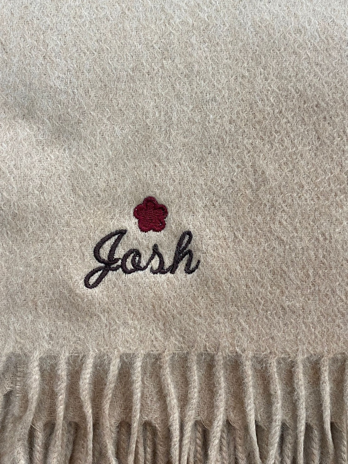 Machine Embroidered Monogrammed Scarf