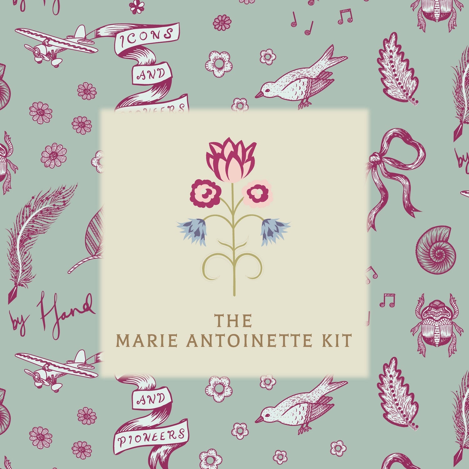 Marie Antoinette Embroidery Kit Holding Image