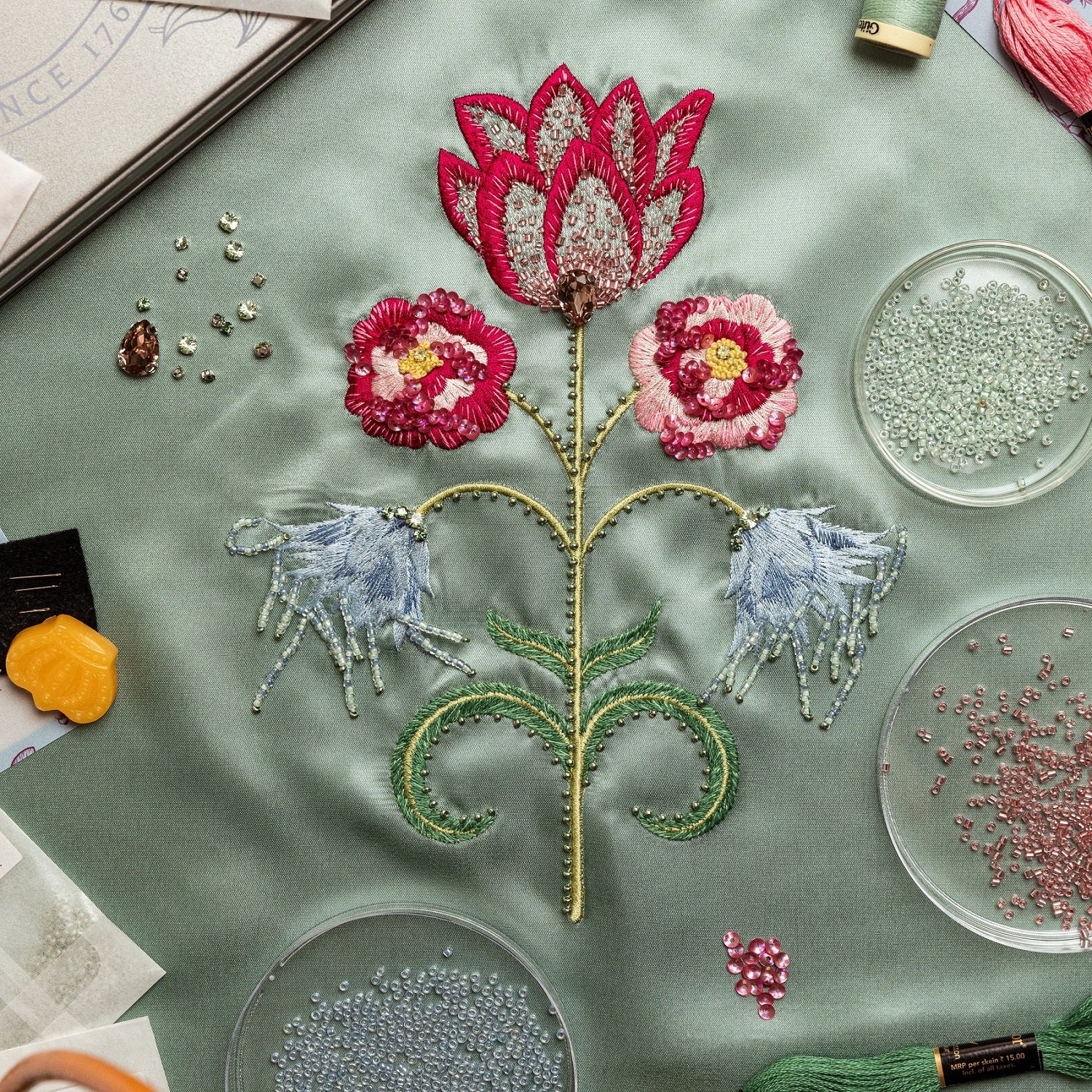Marie Antoinette Goldwork Embroidery Kit - Beads