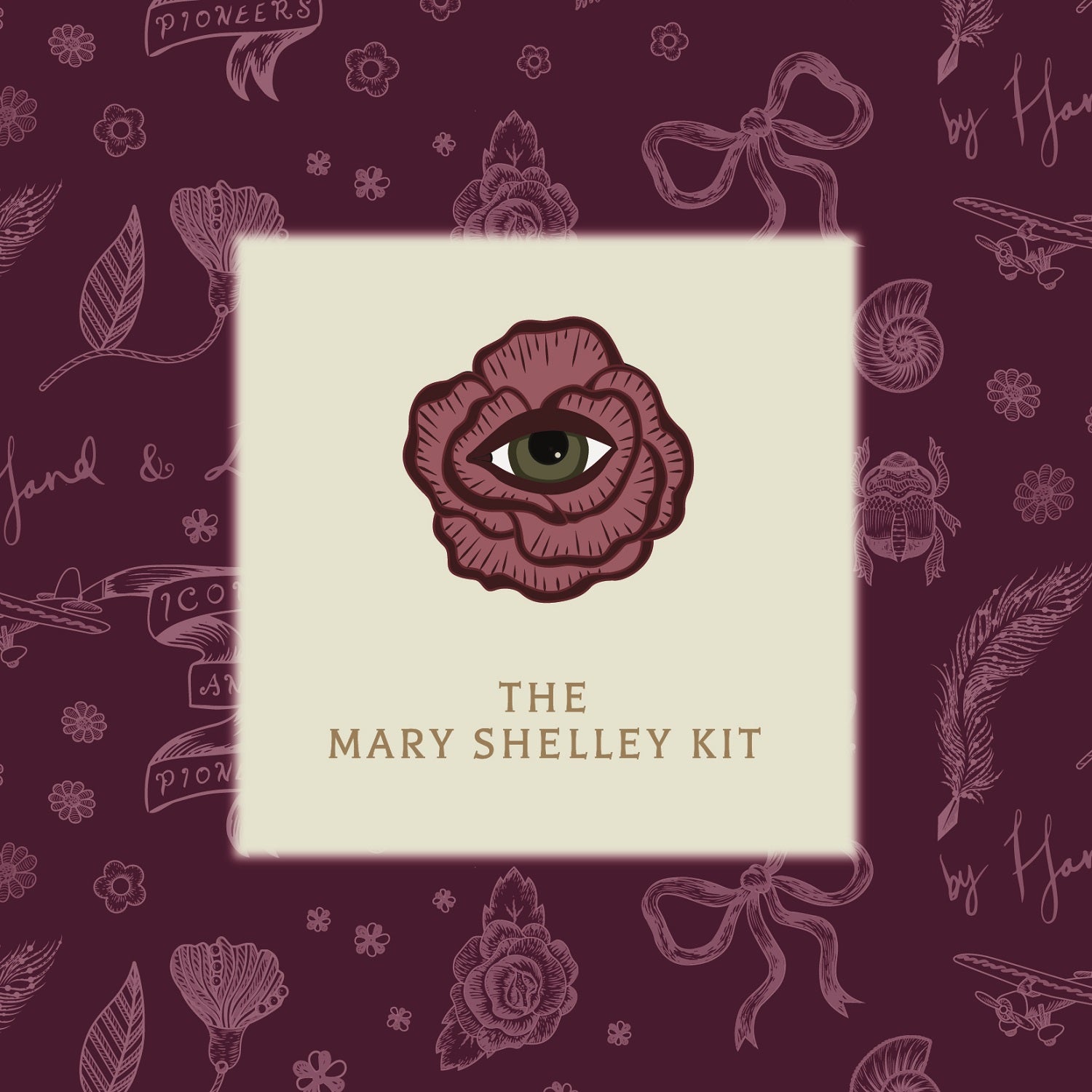 Mary Shelley Embroidery Kit Holding Image 