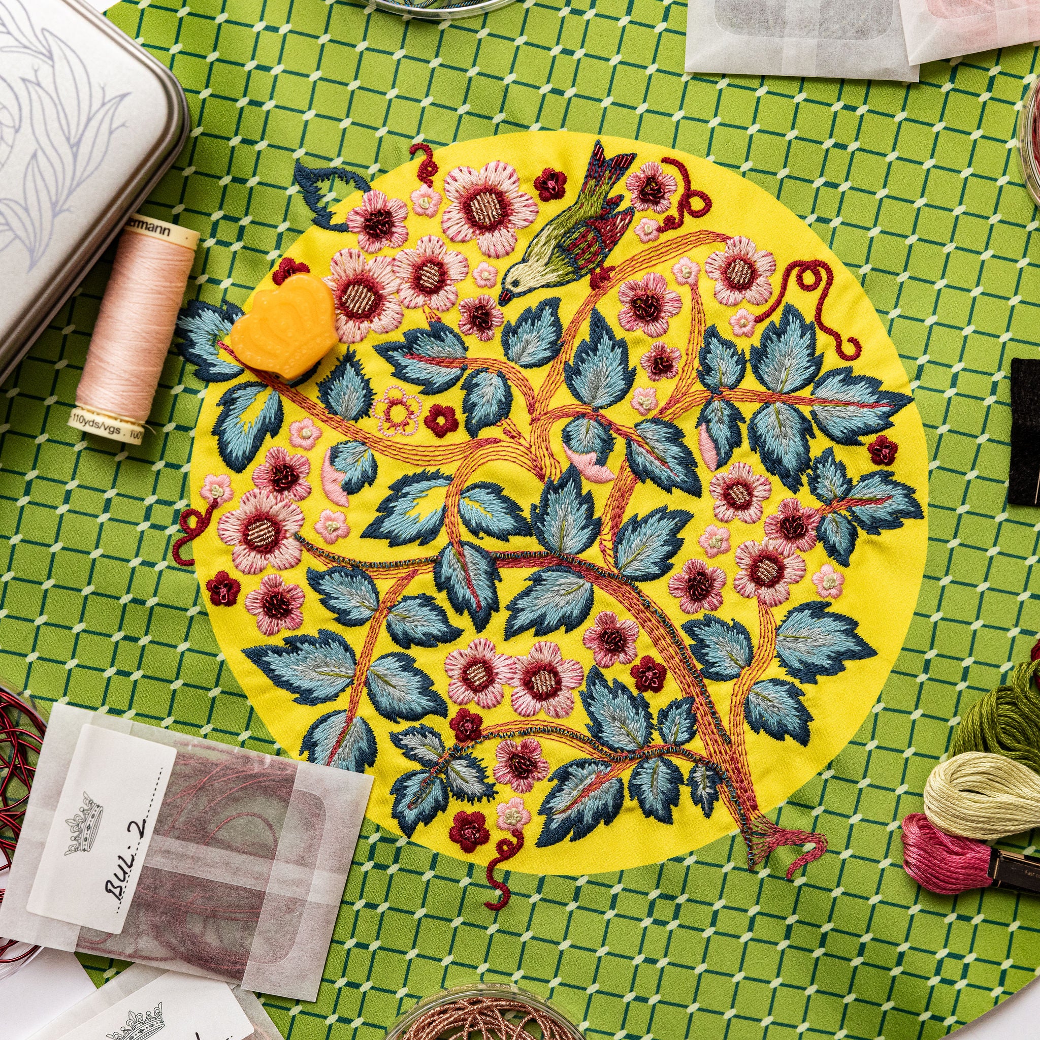 May Morris Embroidery Kit - Sample WIP