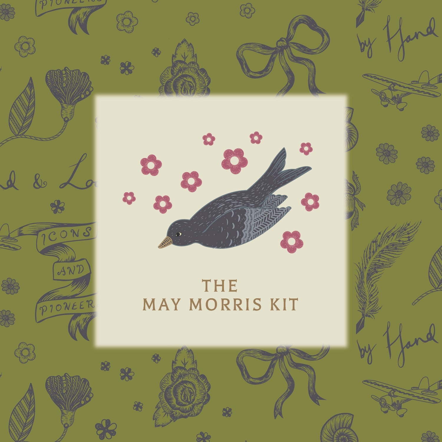 May Morris Embroidery Kit Holding Image