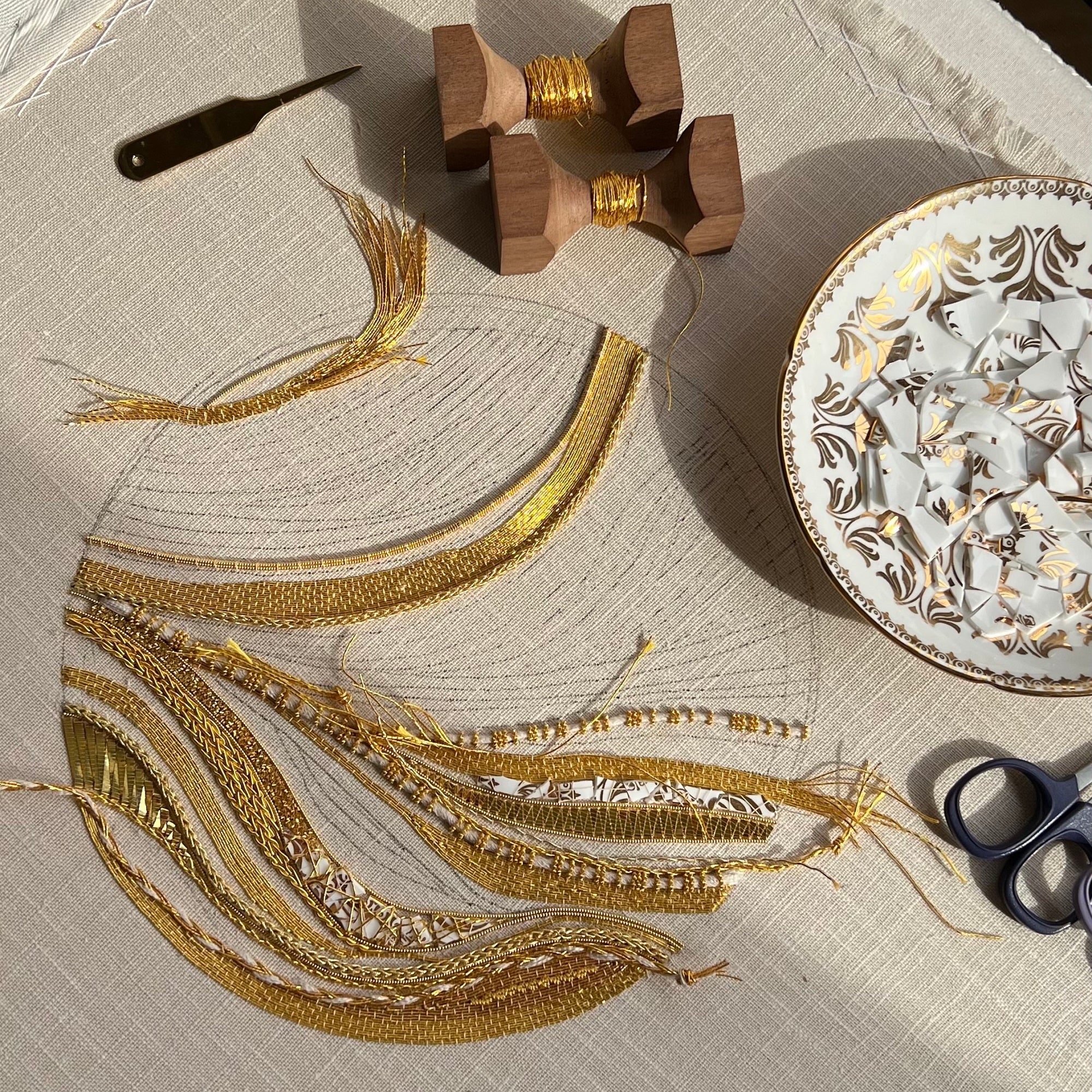 Michelle Agnew Guest Tutor Illustration Course - Impressionist Goldwork 