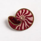Nautilus Shell Hand Embroidered Brooch