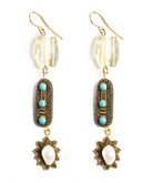 Quartz Charm Hand Embroidered Earrings 