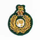 ROYAL MARINES BERET BADGE ON GREEN KING CROWN