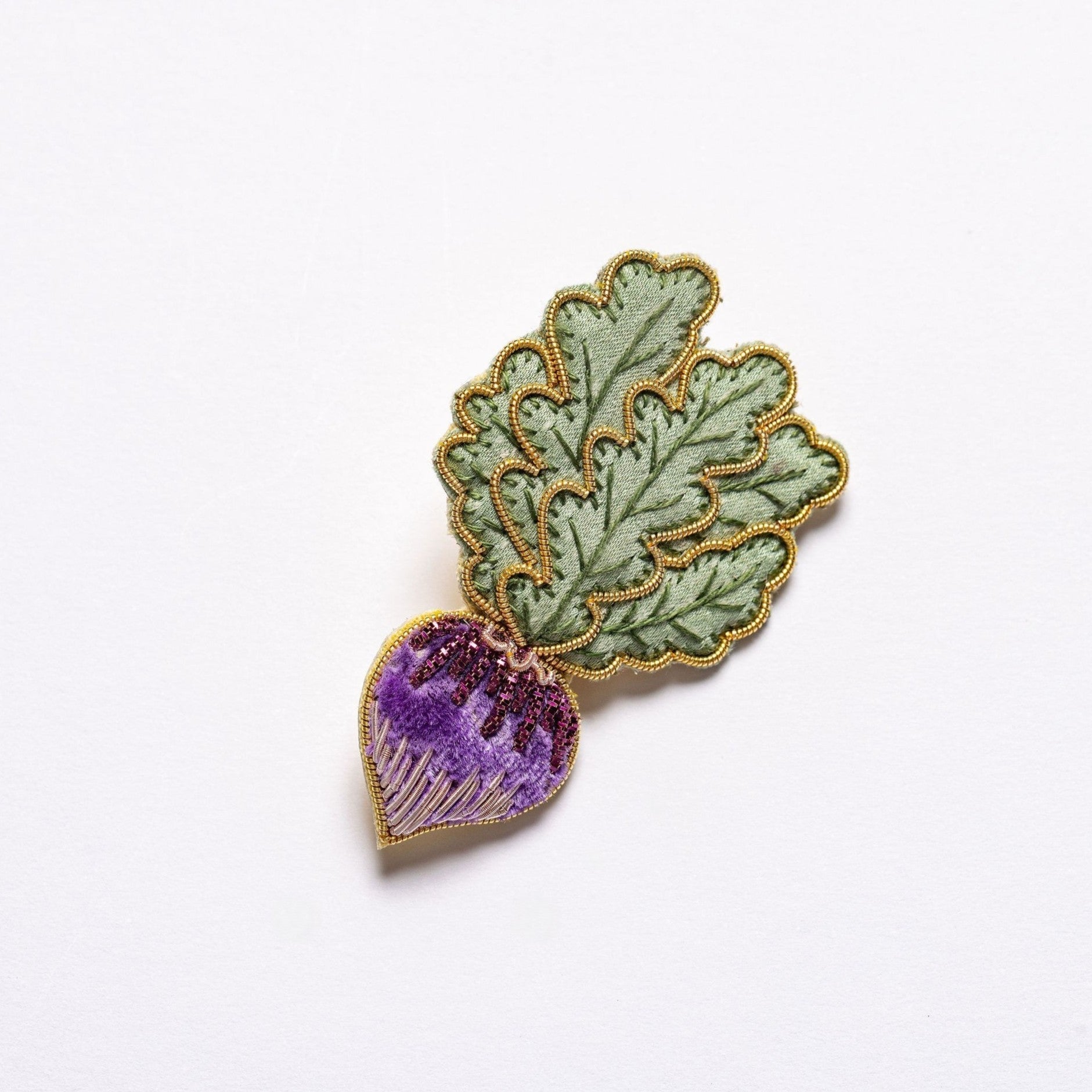 Radish Brooch - on a white background