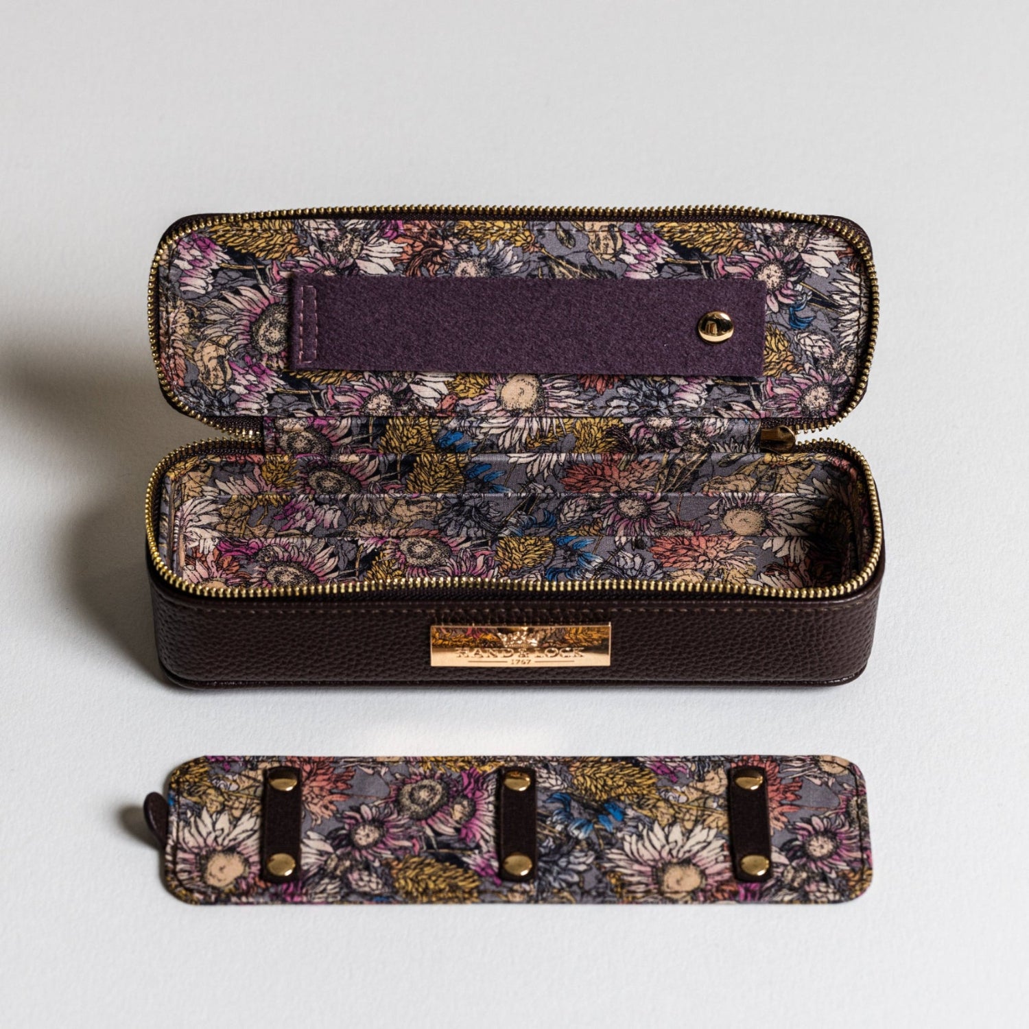 1767 Autumn Floral Chocolate Embroidery Tool Case
