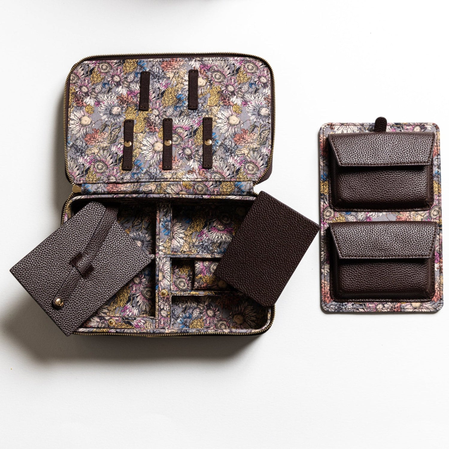 1767 Autumn Floral Chocolate Embroidery Case 