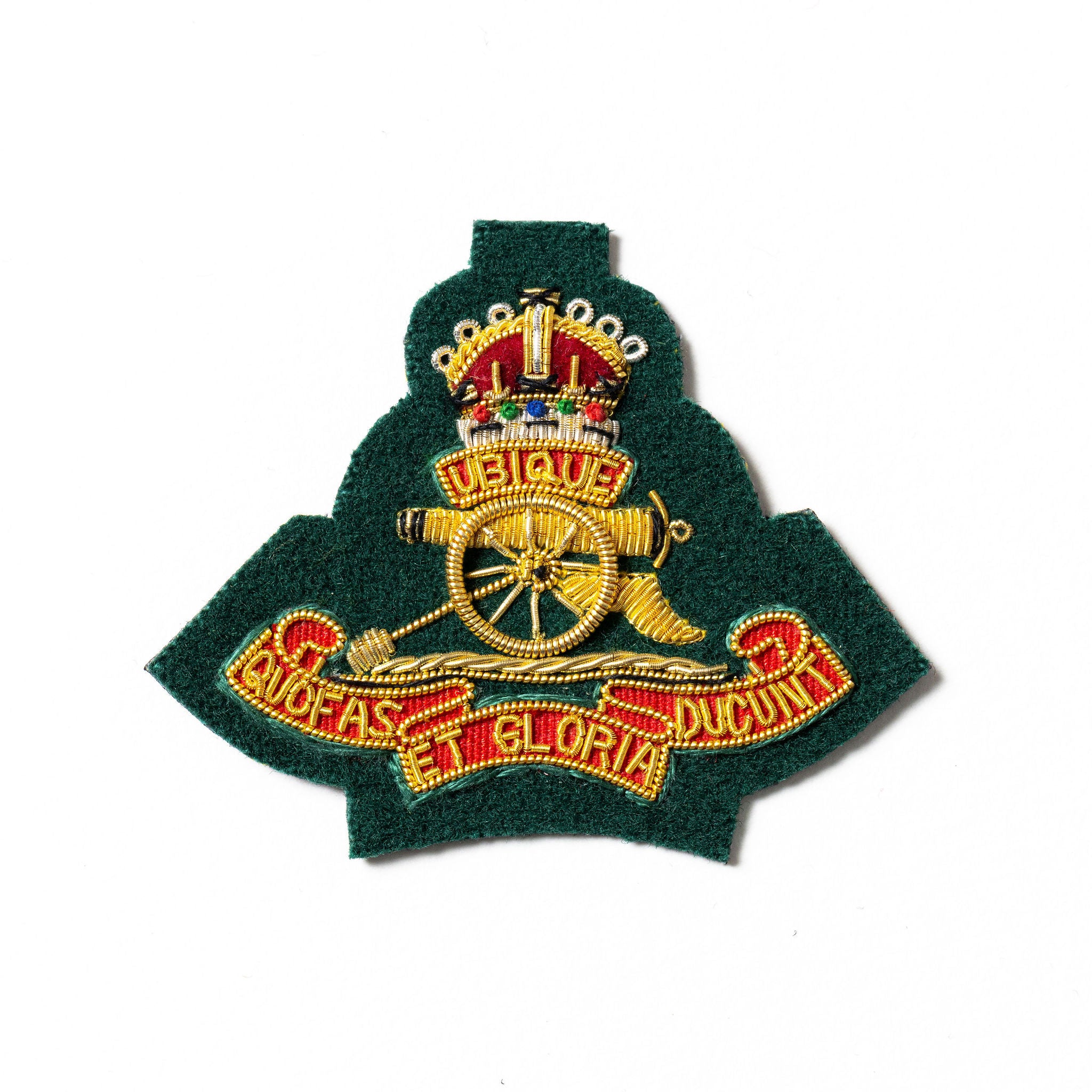 Royal Artillery Gun Beret Badge - Green/ Kings Crown