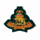 Royal Artillery Gun Beret Badge - Green/ Queens Crown