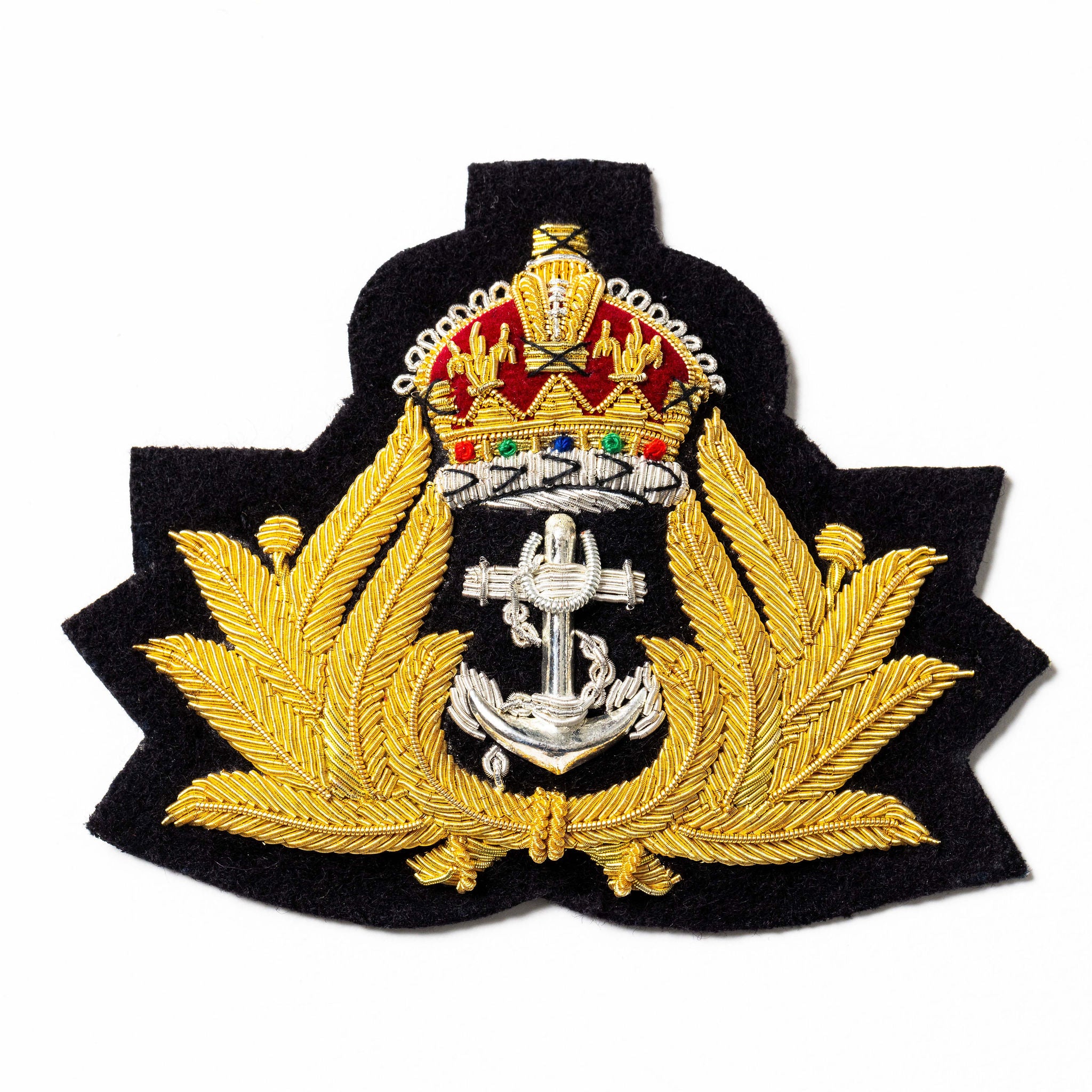 Royal Navy Officers Cap Badge - Black / Kings Crown