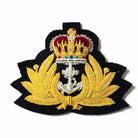 Royal Navy Officers Cap Badge - Black / Queens Crown