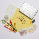 The Bleeding Heart Kit - Embroidery kit of Bleeding Hearts Flower Design with kit materials