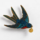 Sailors Swallow Hand Embroidered Brooch 