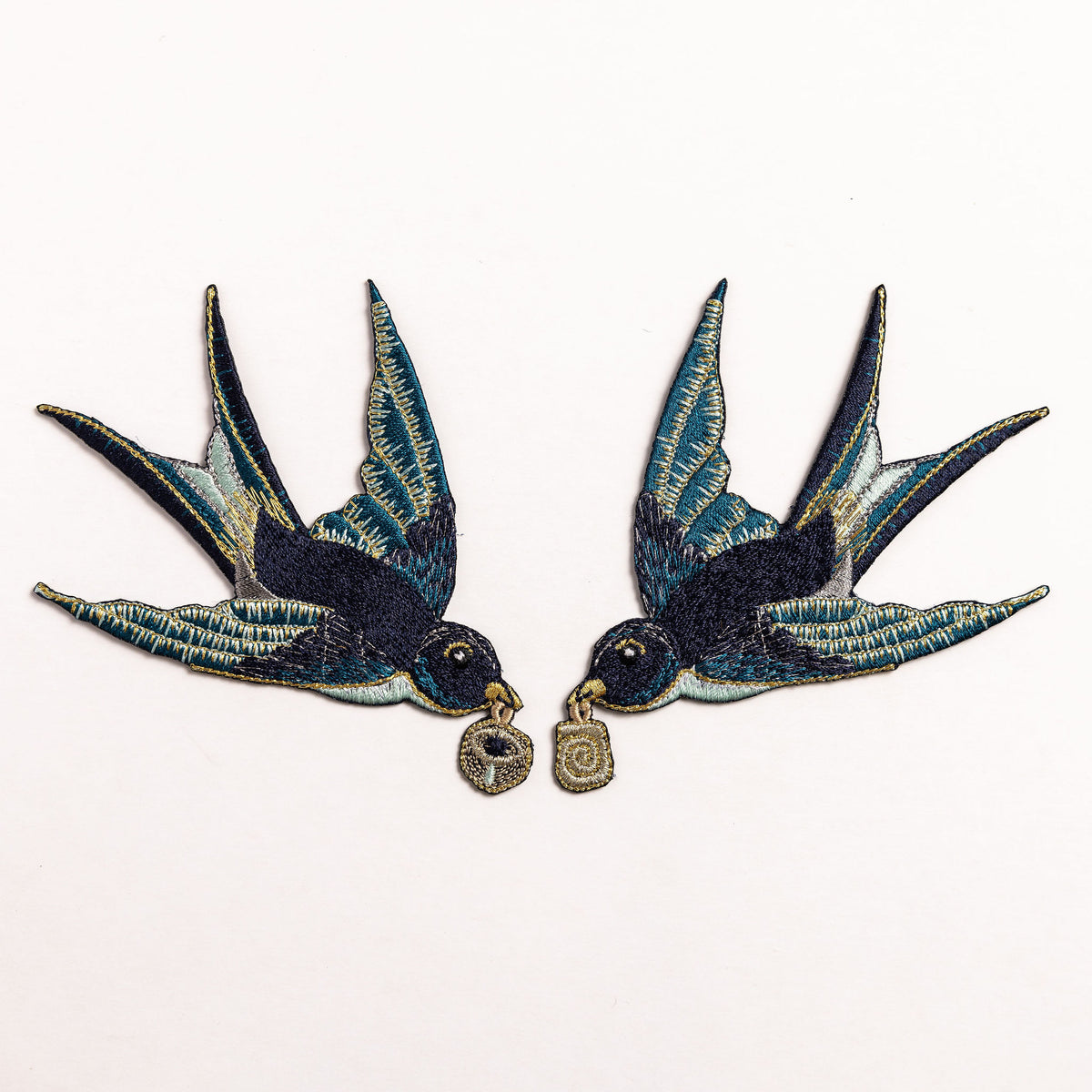 Sailors Swallows Embroidered Patch Set 