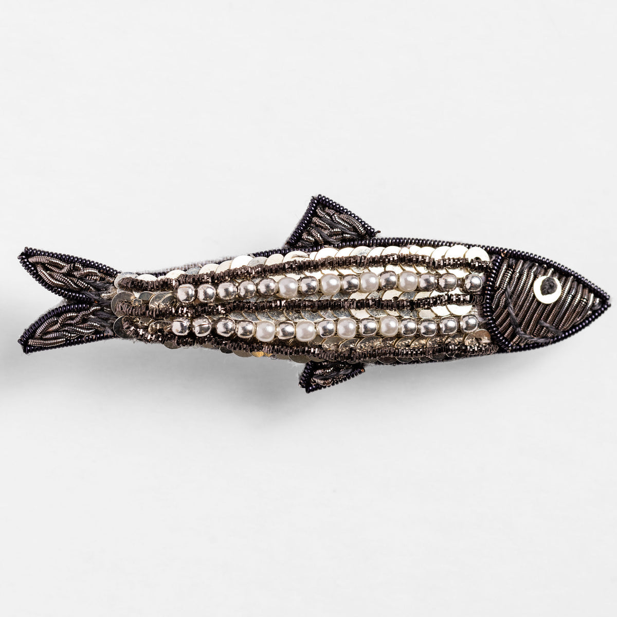 Sardine Hand Embroidered Brooch 