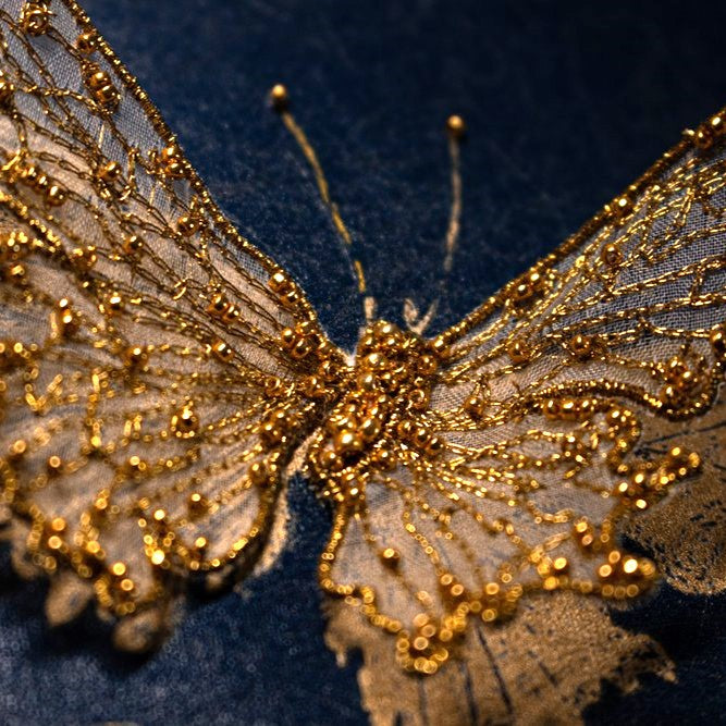 Sculptural Gold Tambour: Beaded Butterfly Embroidery Course
