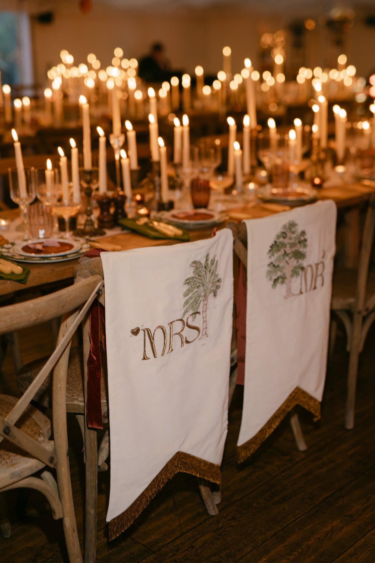 Seneca and George Wedding Bespoke Embroidery