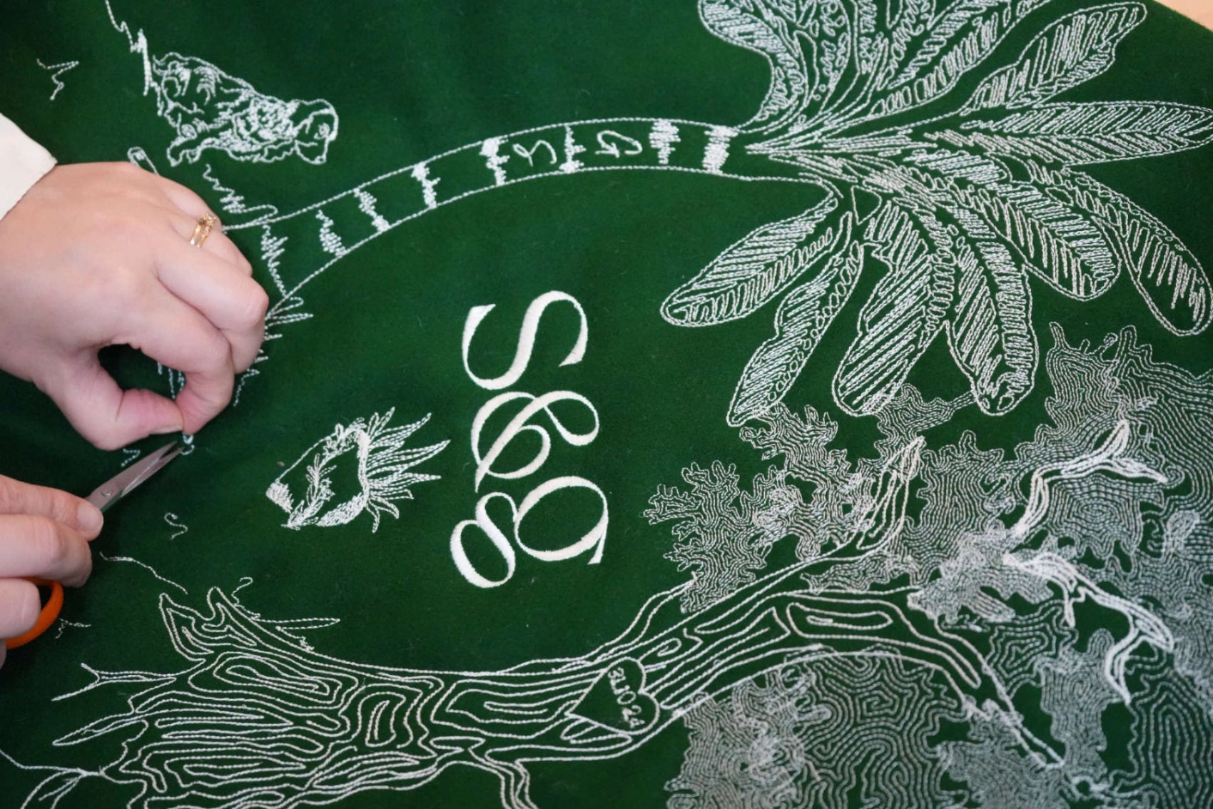 Seneca and George Wedding Bespoke Embroidery