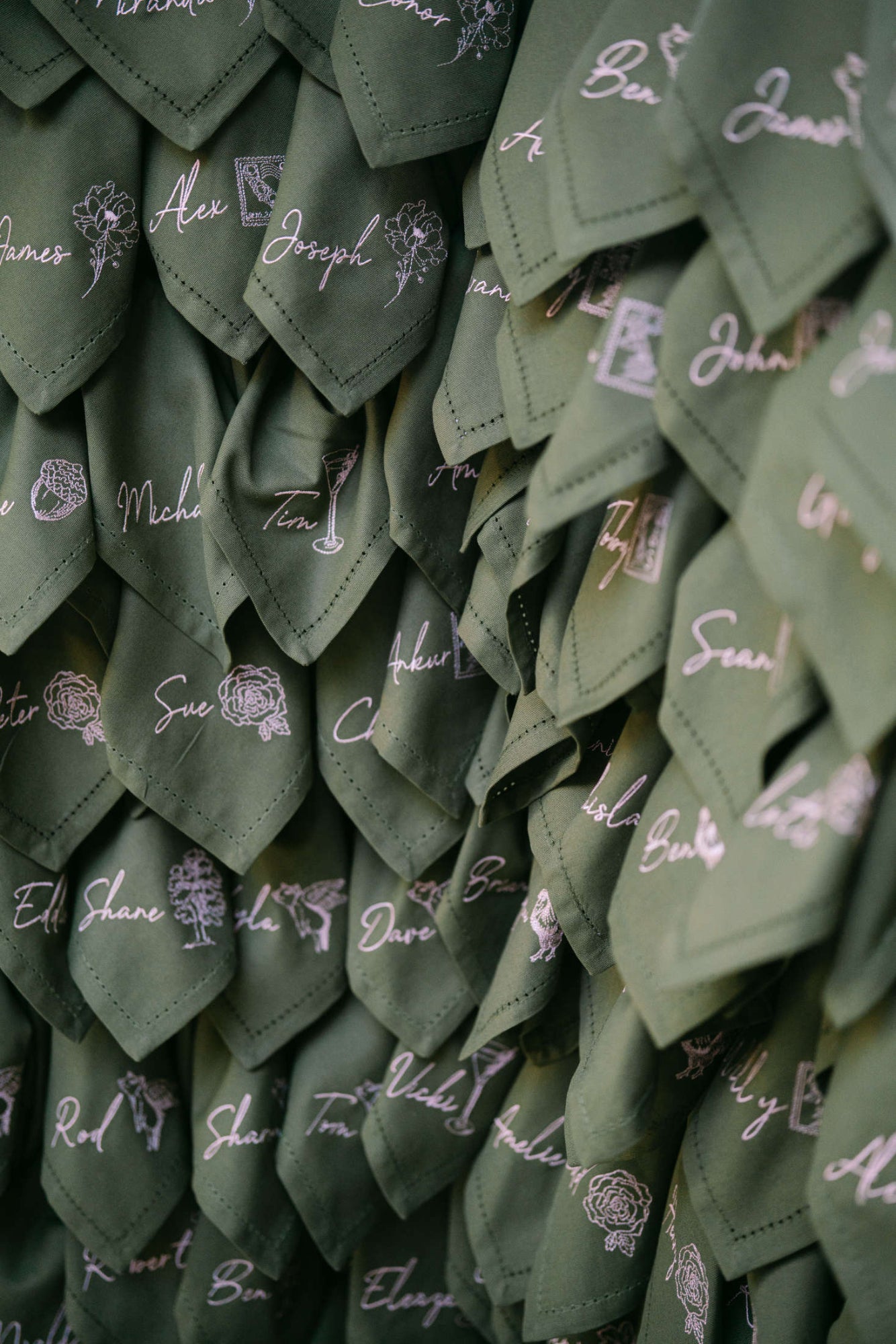 Seneca and George Wedding Bespoke Embroidery
