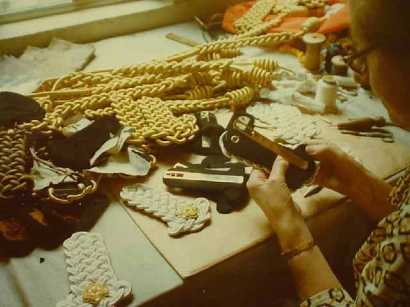 Shoulder Cords being assembled - Archive Image